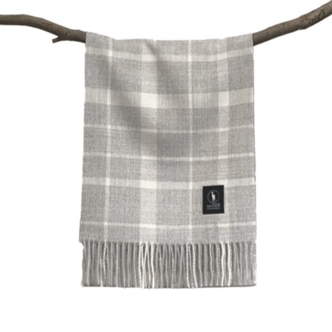 Dalcielo Baby Alpaca Scarf - Checked - City Hatters