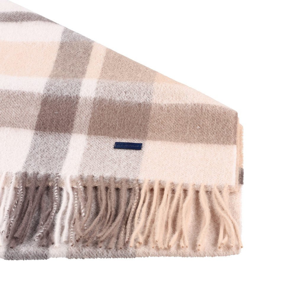 Henry Bucks Merino Wool Check Scarf - City Hatters