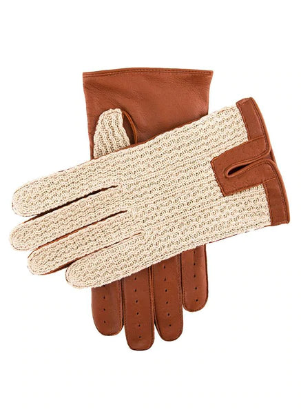 Dents Lancaster Men's Crochet/Leather Driving Gloves