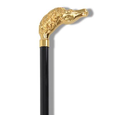Fox Umbrellas Ltd. Horse Crutch Walking Stick - Gilt Finish
