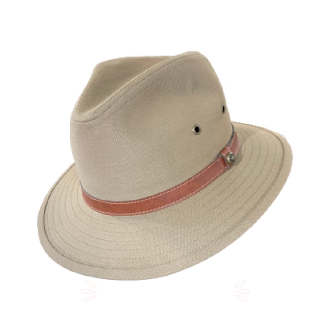 Avenel Blocked Canvas Safari Hat - City Hatters