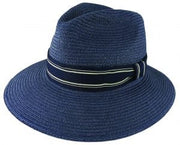 Avenel Foldable Paper Braid Fedora - Stripe Band - City Hatters