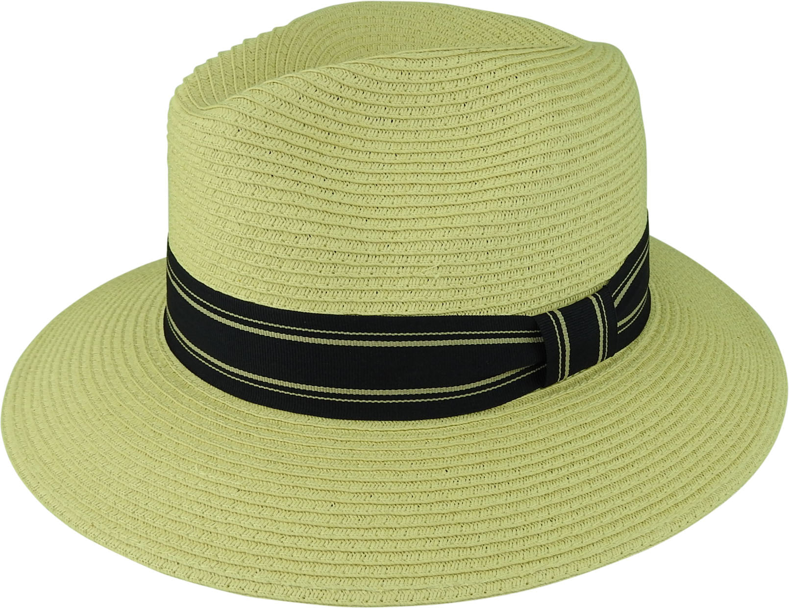 Avenel Foldable Paper Braid Fedora - Stripe Band - City Hatters