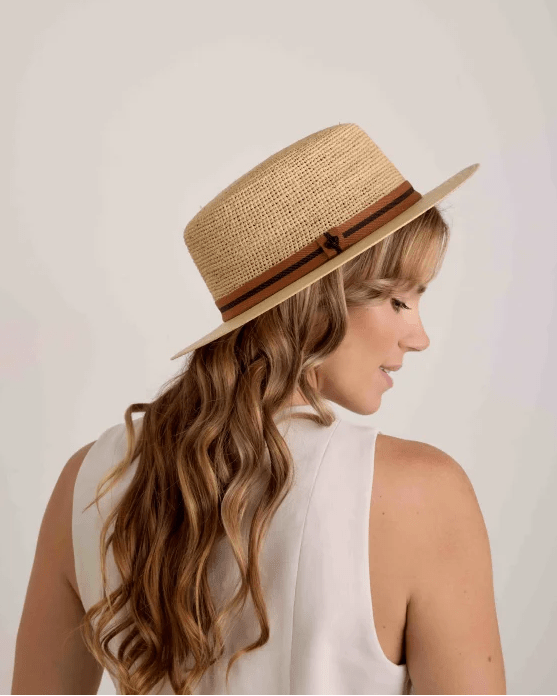 Avenel Koa Ladies Raffia Boater - City Hatters