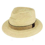 Avenel Raffia Fedora with Hessian Overlay Band - City Hatters