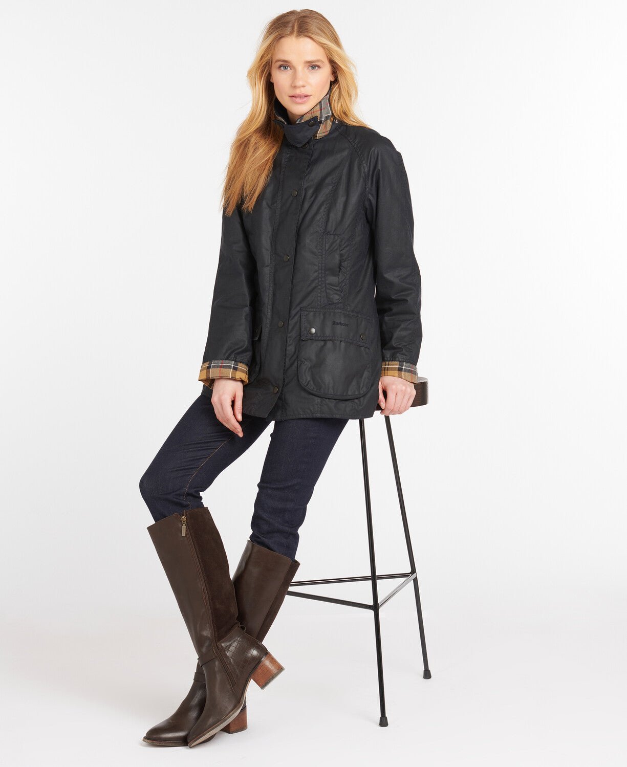 BARBOUR Beadnell Wax Jacket NAVY - City Hatters