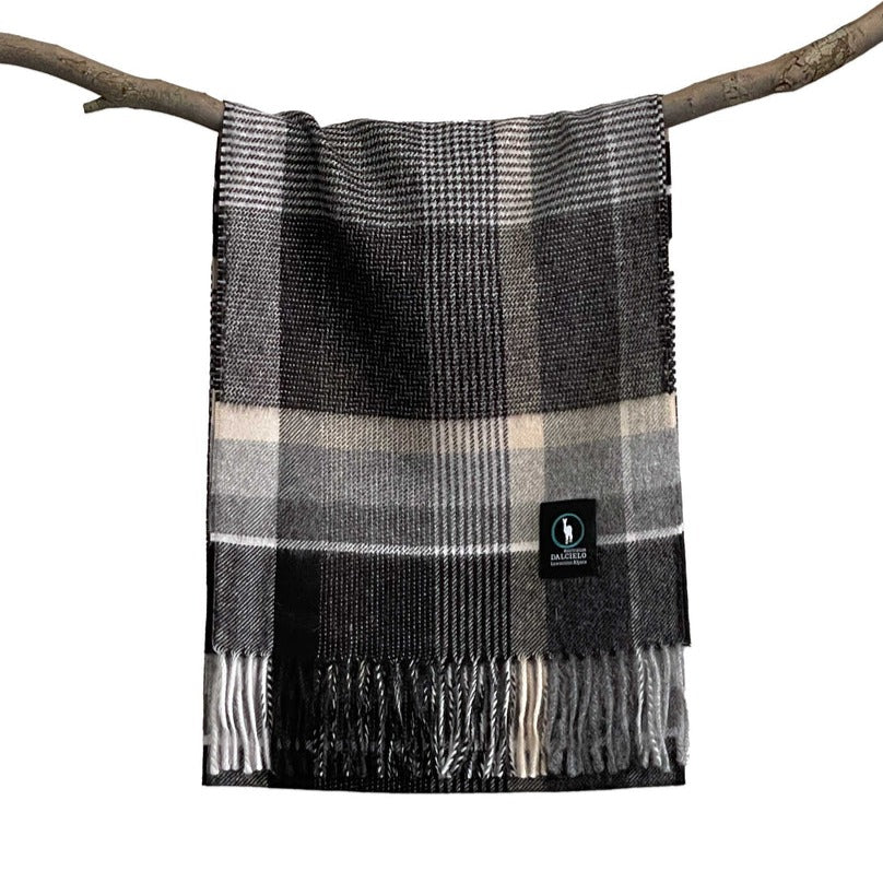 Dalcielo Check/Stripe Alpaca Scarf - City Hatters