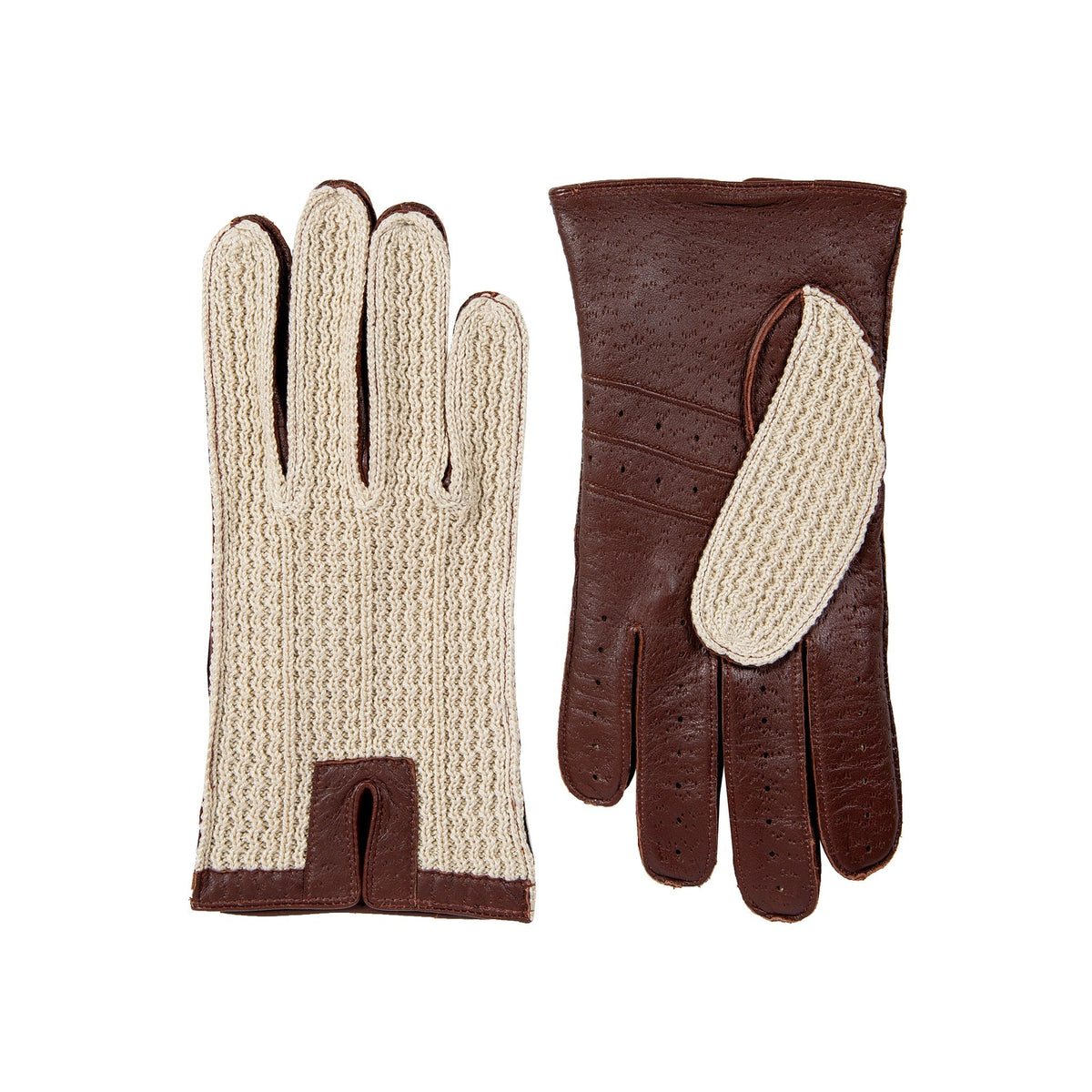 Dents Lancaster Men's Crochet/Leather Driving Gloves - City Hatters