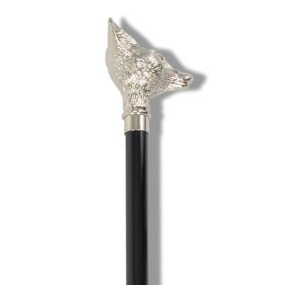 Fox Umbrellas Ltd. Fox Head Walking Stick - Nickel Finish - City Hatters