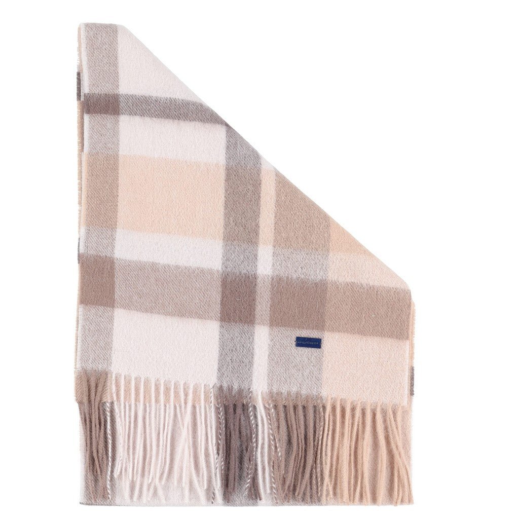 Henry Bucks Merino Wool Check Scarf - City Hatters