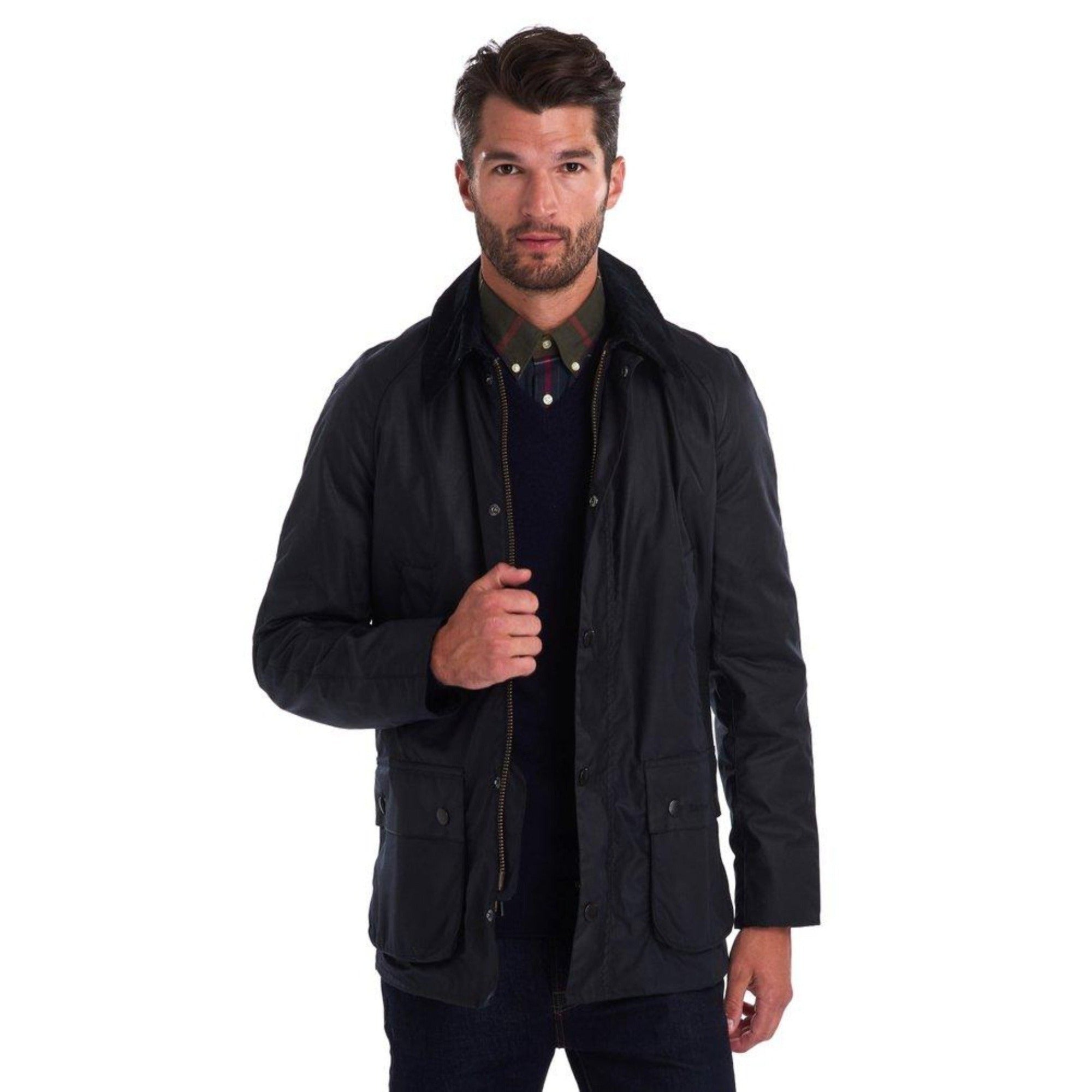 HENRY SARTORIAL X BARBOUR Ashby Wax Jacket NAVY