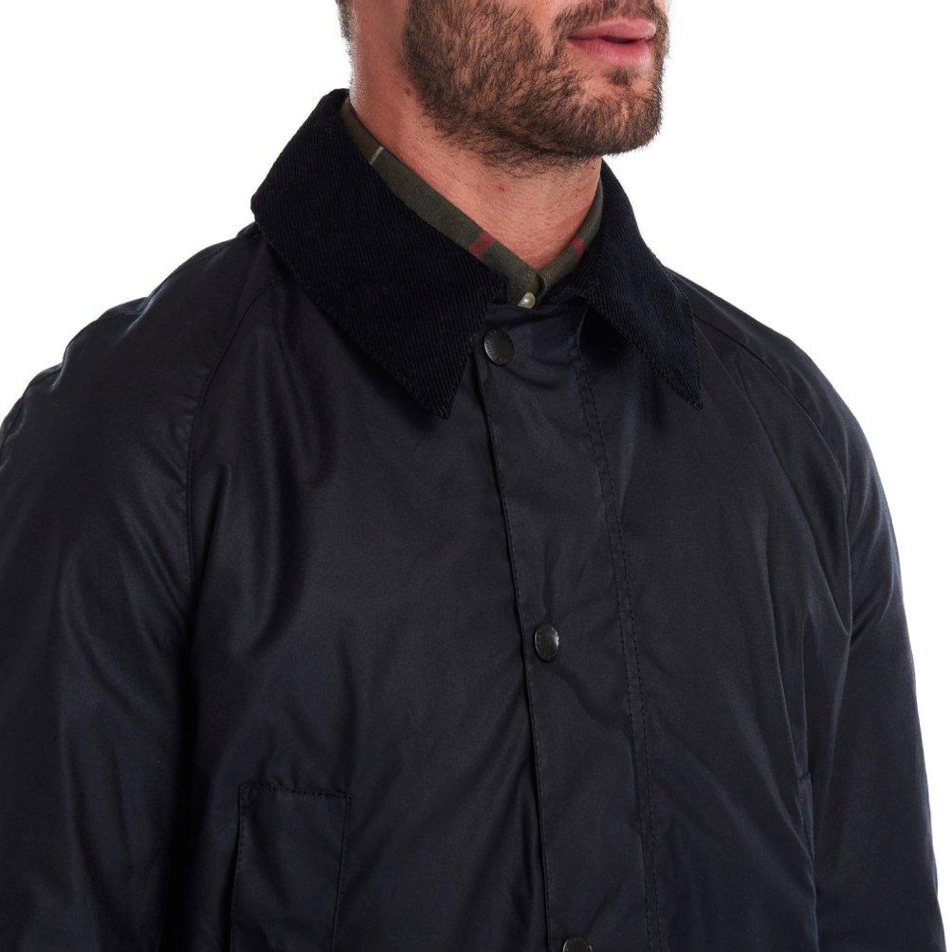 HENRY SARTORIAL X BARBOUR Ashby Wax Jacket NAVY - City Hatters