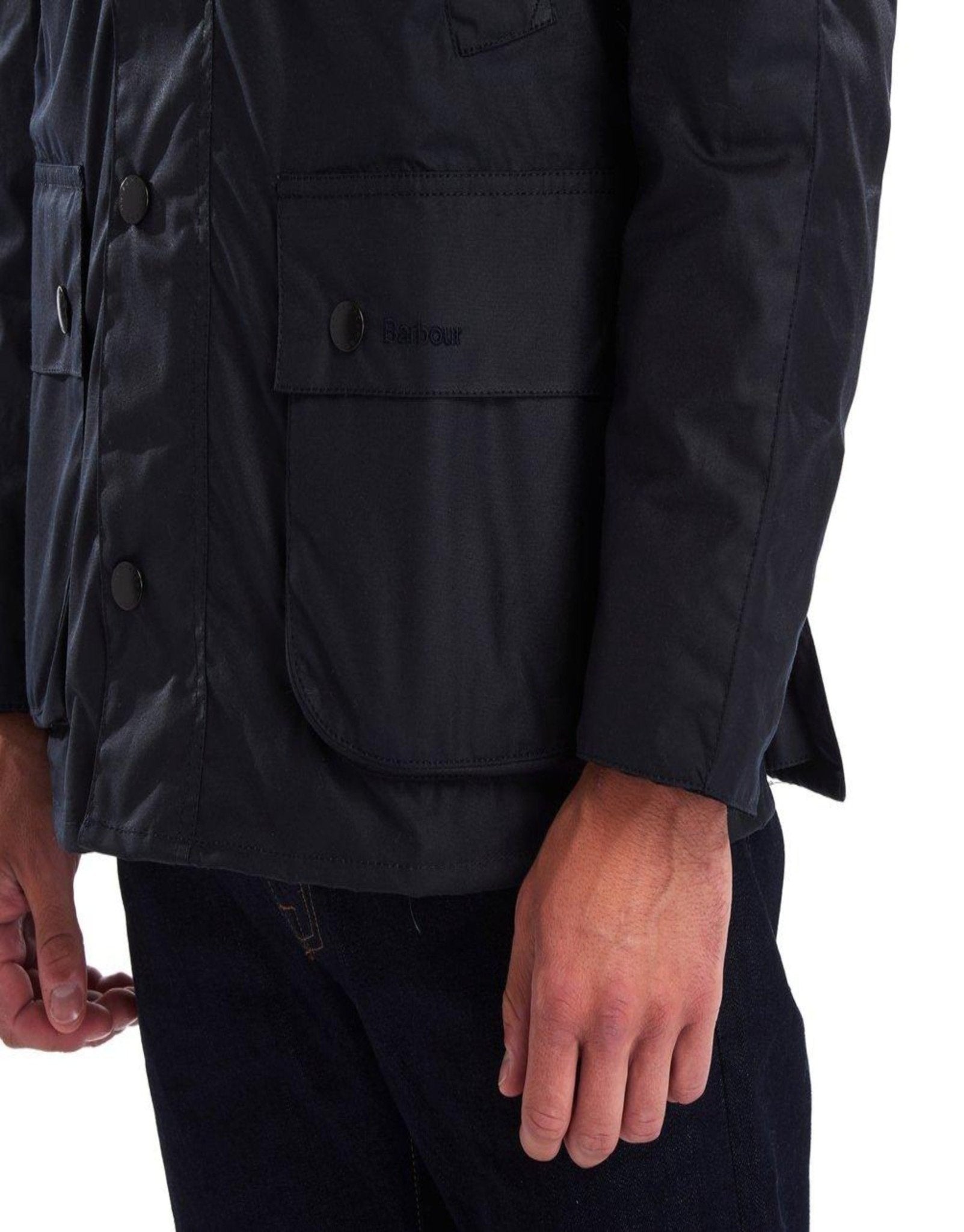 HENRY SARTORIAL X BARBOUR Ashby Wax Jacket NAVY - City Hatters