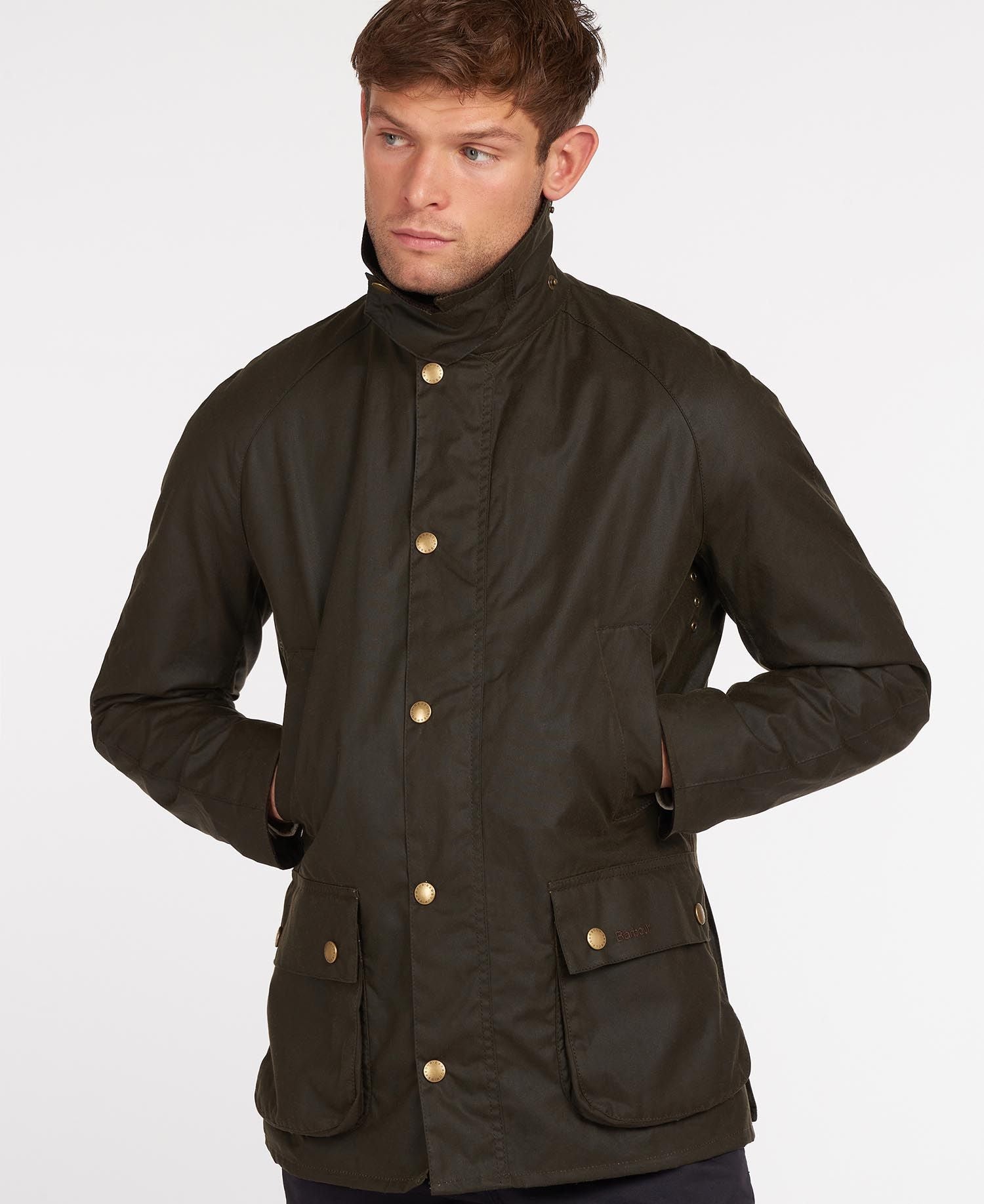 HENRY SARTORIAL X BARBOUR Ashby Wax Jacket OLIVE