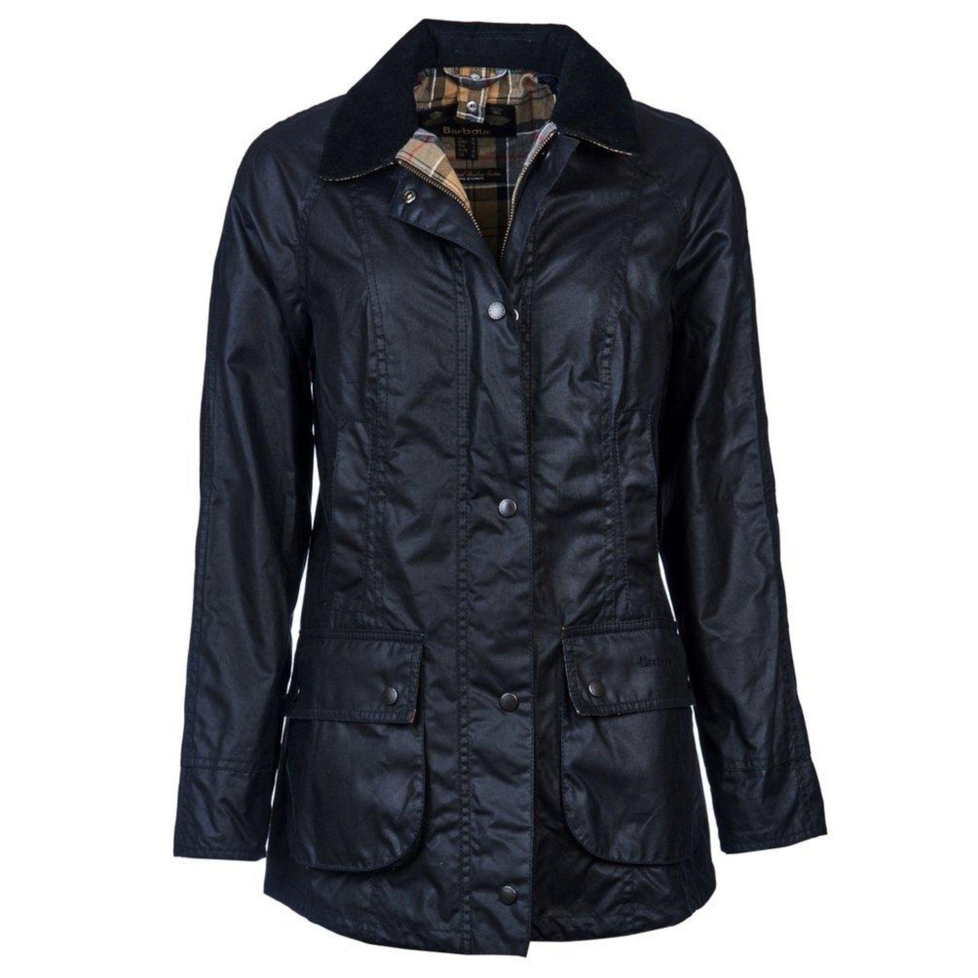 HENRY SARTORIAL x BARBOUR Women Beadnell Wax Jacket NAVY - City Hatters