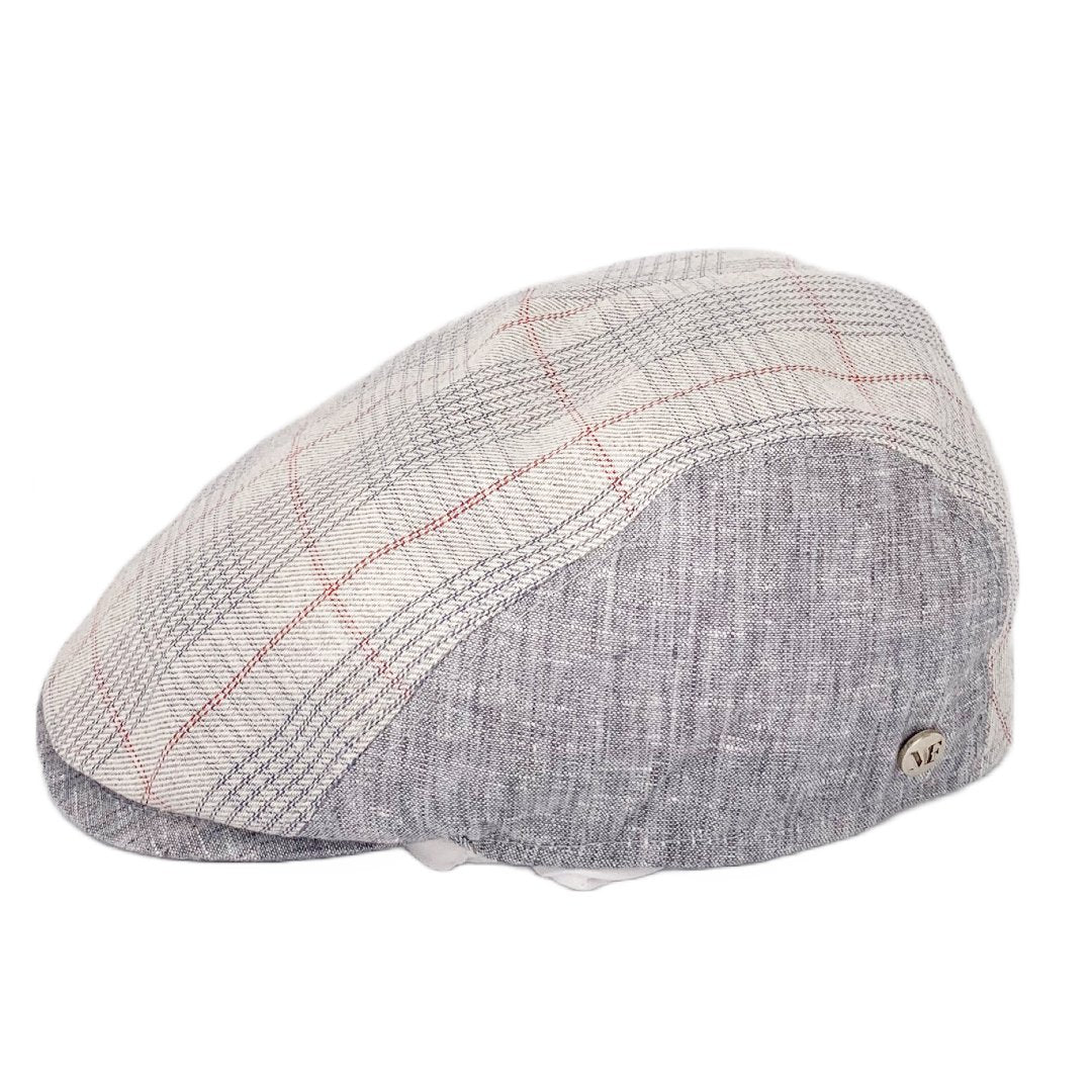 M by Flechet Check Panel Linen/Cotton Sports Cap - City Hatters