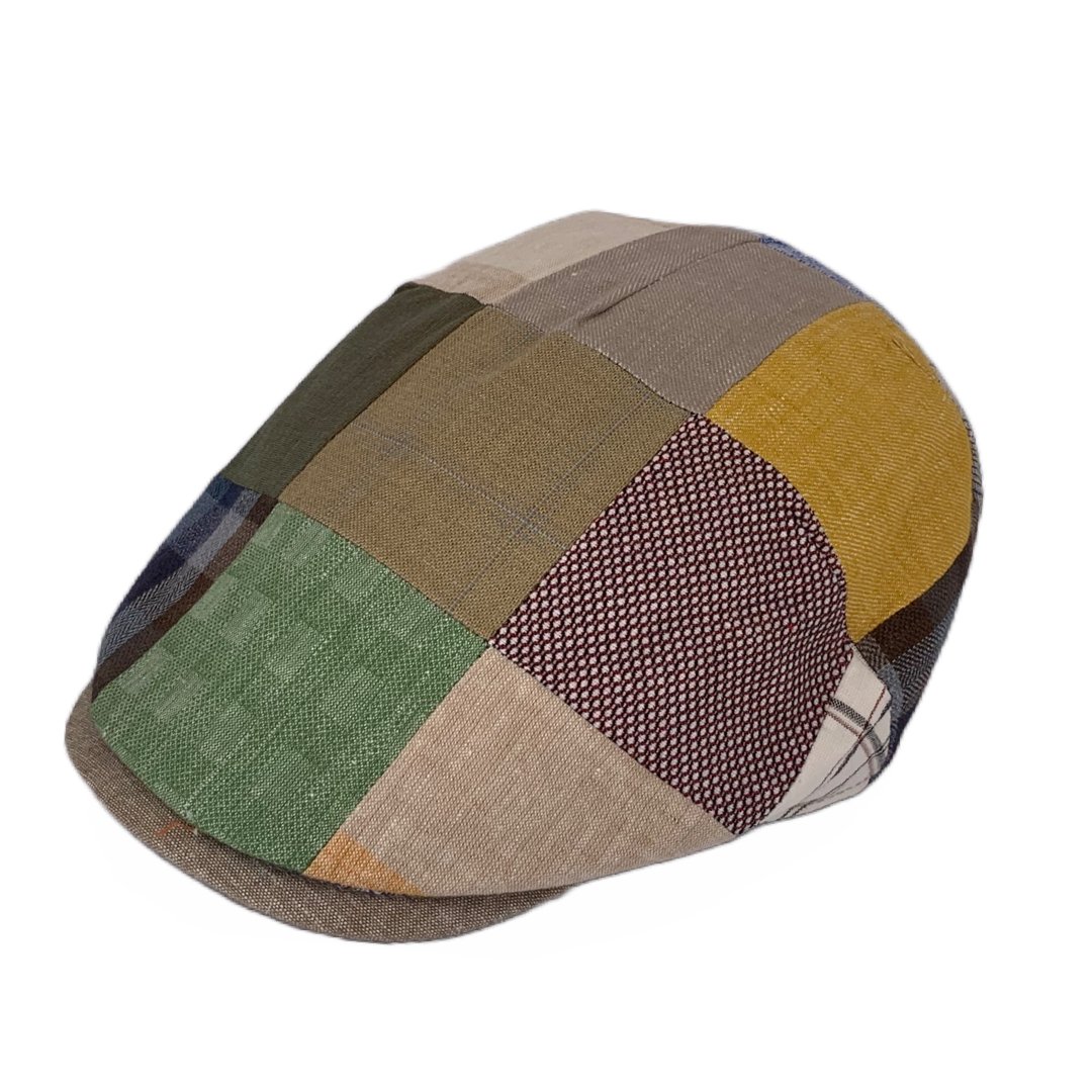 M by Flechet Italian Linen/Cotton Patchwork Cap - City Hatters