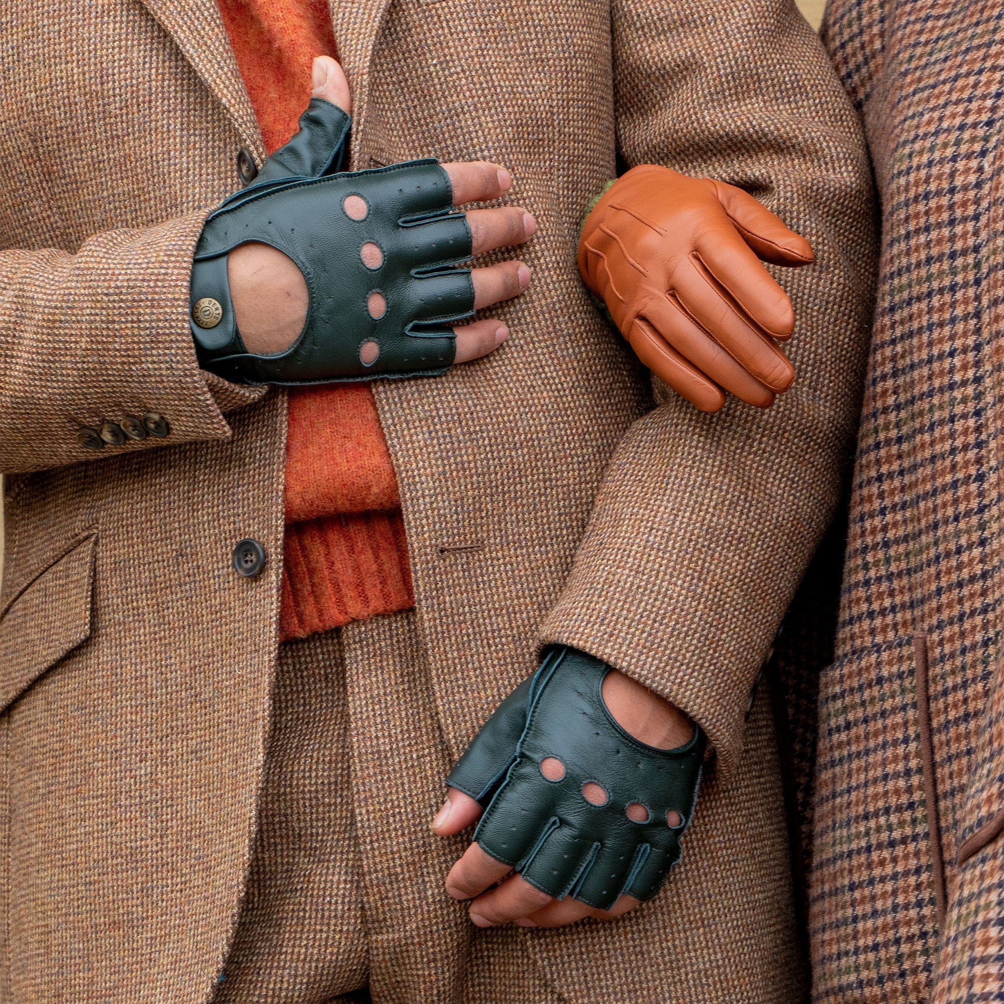 Dents Snetterton Men's Fingerless Leather Driving Gloves