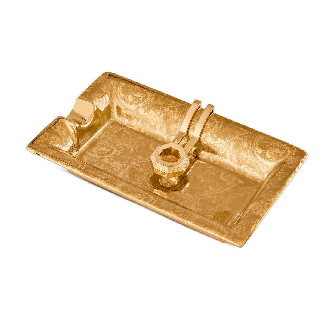 STEFANO RICCI Rectangle Trinket Tray GOLD - City Hatters